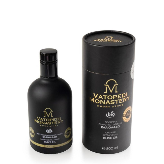 Ulei de masline extra virgin Bio, 500 ml, Sfantul Munte Athos - Manastirea Vatoped (cutie)